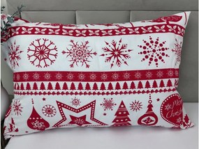 INTERMEDIC SK Vianočná bavlnená obliečka na vankúš Merry Christmas červená 45x65 cm
