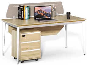 Kancelársky stôl s kontajnerom Houseland Profit Max 01 1608 dub/biela