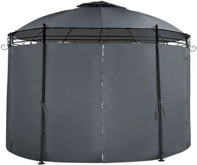 Záhradný altán s LED solárnym osvetlením BestBerg BBGG-20 / 350 x 274 cm / šedá