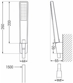 Mexen MINO vaňová sada R72, čierna, 72403R72-70