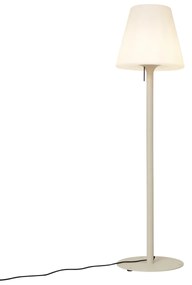 Moderná vonkajšia stojaca lampa béžová s bielym tienidlom IP44 - Big Virginia
