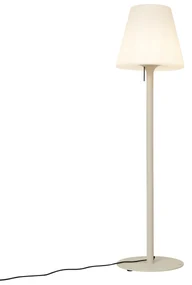 Moderná vonkajšia stojaca lampa béžová s bielym tienidlom IP44 - Big Virginia