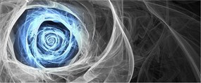 Obraz - Abstraktné ruže modrá (120x50 cm)