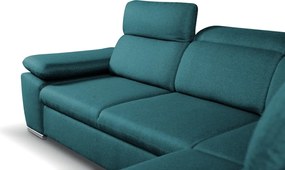 Rohová sedačka Aldon, petrolejová štruktúrovaná látka, pravý roh