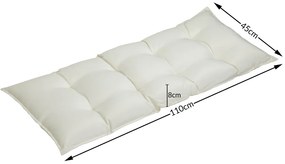 InternetovaZahrada Poduška na lavicu 110x45x8 cm - krémová