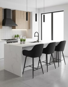 Polobarová stolička Cherry H-2 Velvet Čierna