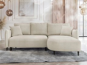 Rohová sedačka Evorde (krémová) (s úl. priestorom) (p)