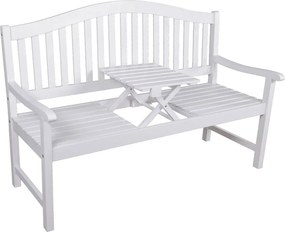 Biela drevená záhradná lavica Singapore – Garden Pleasure