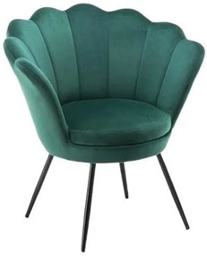 LuxuryForm DESIGN Kreslo FREY VELUR s čiernymi nohami - zelené