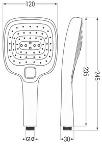 Mexen príslušenstvo - hlavica ručnej sprchy Oval R-17, 3-funkcie, chrómová, 79517-00