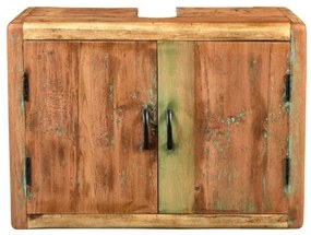 furniture-nabytek.cz - Masívna skrinka pod umývadlo Calcutta z recyklovaného dreva, lakovaná, viacfarebná – 70×35×50 cm