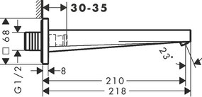 Hansgrohe Tecturis E, vaňový výtok, chrómová, HAN-73410000