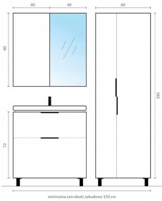 Cersanit City, kúpeľňová skrinka s umývadlom 80x45x77,5 cm, biela lesklá, S801-423
