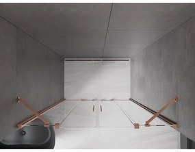 Mexen Velar Duo, posuvné dvere do otvoru 140x200 cm, 8mm číre sklo, medená matná, 871-140-000-02-65