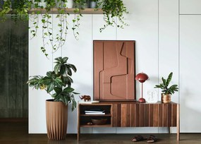 PLASTOVÝ KVETINÁČ STRIPPED ECO SADA 2KS 42X25 CM+ 51X30 CM BÉŽOVÁ