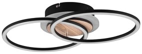 Čierno-hnedé LED stmievateľné stropné svietidlo 28x46 cm Giro – Trio