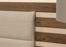 Posteľ s nočnými stolikmi Barea 180x200, béžová/dub atlantic