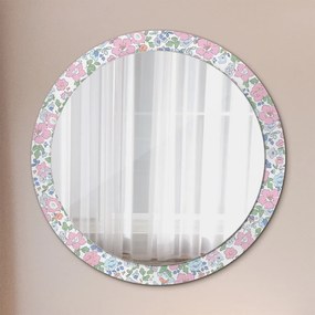 Okrúhle ozdobné zrkadlo Jemné kvety fi 90 cm
