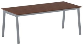 Kancelársky pracovný stôl PRIMO BASIC, sivostrieborná podnož, 2000 x 900 mm, čerešňa