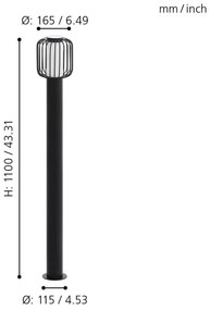 Eglo 98724 - Vonkajšia lampa RAVELLO 1xE27/28W/230V IP44