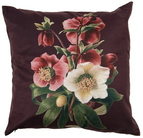 Vínový obliečka na vankúš s kvetmi - 45*45 cm