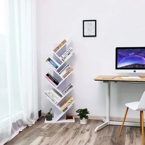 VASAGLE Knižnica v tvare stromu, 8 úrovní LBC11WTV1 – biela