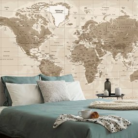 Samolepiaca tapeta nádherná vintage mapa sveta - 150x100
