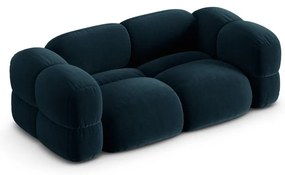 Tmavomodrá zamatová pohovka 210 cm Loretto – Cosmopolitan Design