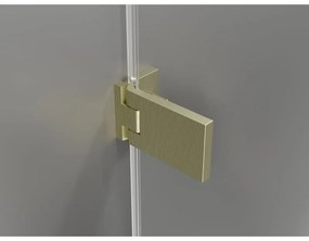 Mexen, Mexen Lunar-F pravé sklápacie sprchové dvere 75 cm, transparentné, brúsené zlaté - 836-075-000-55-00-P