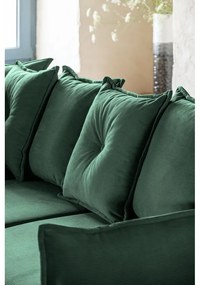 Zelená menčestrová rozkladacia rohová pohovka (ľavý roh/do "U") Lazy Lukka – Miuform