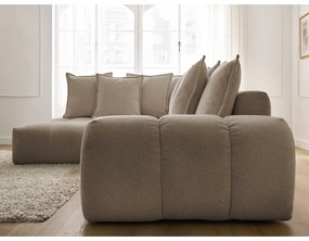 Taupe ženilková rozkladacia/s úložným priestorom rohová pohovka (ľavý roh/do L) Everest – Bobochic Paris