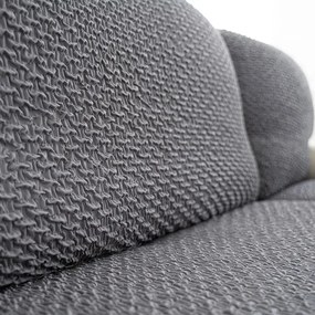 Bielastické poťahy MODULO tmavosivé úzky otoman (65-95 cm x 135-190 cm)