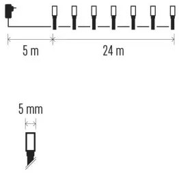 LED vánoční řetěz Steny s časovačem 24 m barevný