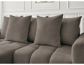 Hnedá rozkladacia/s úložným priestorom rohová pohovka z textílie buklé (ľavý roh/s leňoškou) Roxelane – Bobochic Paris