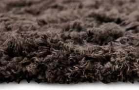 Hnedý nadýchaný vlnený koberec Fluffy rug espresso - 200*300 cm