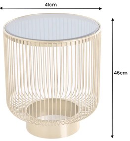 Konferenčný stolík 40cm zlato čierne sklo