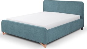 Posteľ Flamingo 180x200 cm, morská modrá štruktúrovaná tkanina