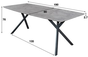 Jedálenský stôl 56-86 190x90cm Betón optik