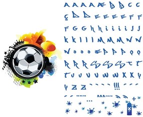 Nástenná samolepka s menom Ambiance Football Graffitti