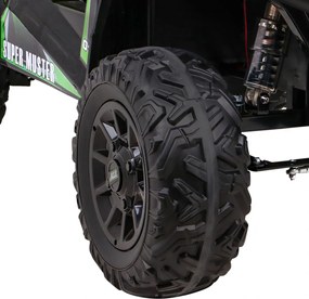 Ramiz Buggy UTV Off-roader pre deti Zelená + diaľkové ovládanie + nosič batožiny + pomalý štart + EVA + MP3 LED