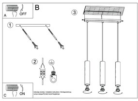 Krémové závesné svietidlo Castro – Sollux