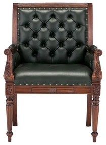 furniture-nabytek.cz - Masívne kancelárske kreslo Cambridge II, mahagón, lakované, zelené