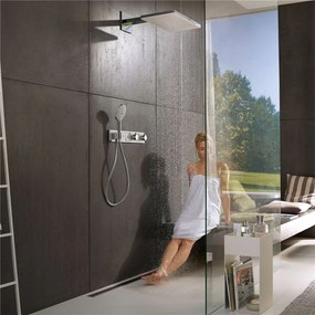 HANSGROHE Rainmaker Select horná sprcha 2jet EcoSmart, 466 x 300 mm, so sprchovým ramenom 461 mm, biela/chróm, 24015400