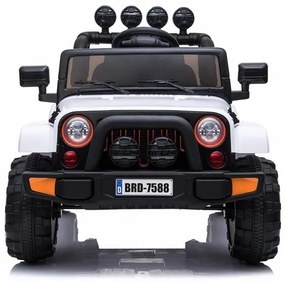 RAMIZ  Elektrické autíčko - Jeep BRD-7588 4x4 - biele - 4x45W - 1x12V10Ah - 2023
