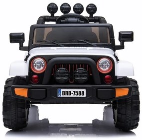 RAMIZ  Elektrické autíčko - Jeep BRD-7588 4x4 - biele - 4x45W - 1x12V10Ah - 2024