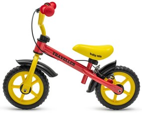 Baby Mix Detské balančné kolo s brzdou Traveller,červená
