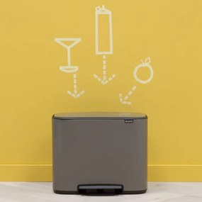 Brabantia BO pedálový kôš 3x11L platinová