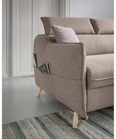 Béžová rozkladacia rohová pohovka (pravý roh) Sweet Harmony – Miuform