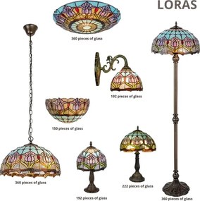 Brilagi - Tiffany vitrážová stojacia lampa LORAS 2xE27/60W/230V