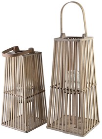 Proutěná lucerna LUCIE Grey 23x48 cm šedá